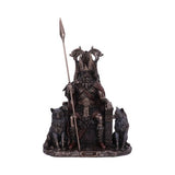 Bronze Odin All Father Wolves and Throne Figurine