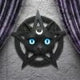Feline Worship Cat Pentagram Wall Plaque 25.5cm