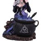 Alvina Witch Figurine with Owl and Cauldron