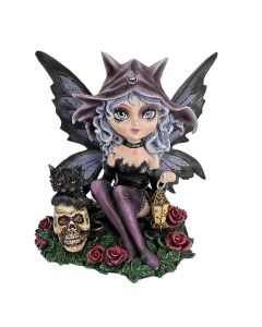 Forest Fae Fairy with Jewel Staff and Dragon Figurine