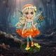 Summer Fae Fairy Figurine with Butterflies and Flowers