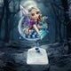 Lunar Fae Fairy Figurine with Dragon on Crescent Moon