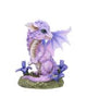 Blue Poppy Flower Dragon Figurine