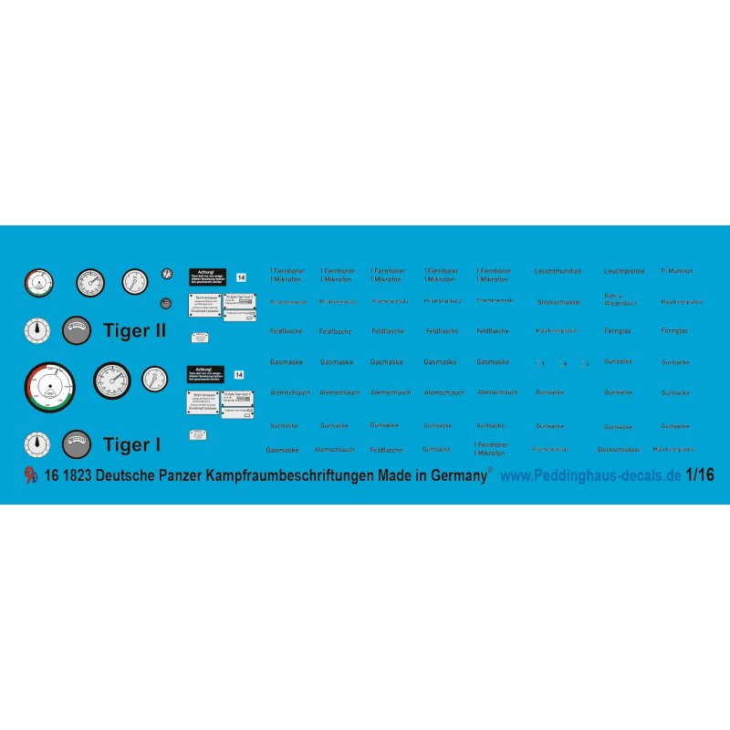 Deutsche Panzer Kampfraumbeschriftungen