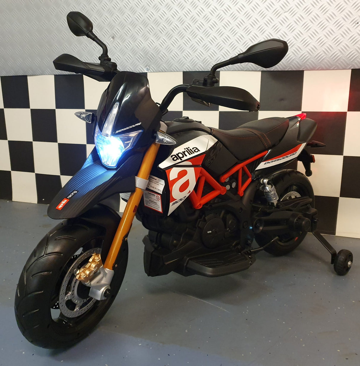 Aprilia Dorsoduro electric children's motorcycle