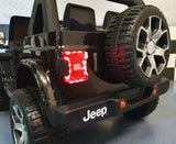 Jeep Wrangler batteri børnebil 12 volt 4 hjulstræk m. fjernbetjening sort