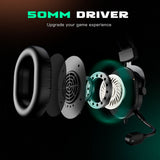 Fifine H6X Professional Gaming USB RGB Gaming Headset, Black