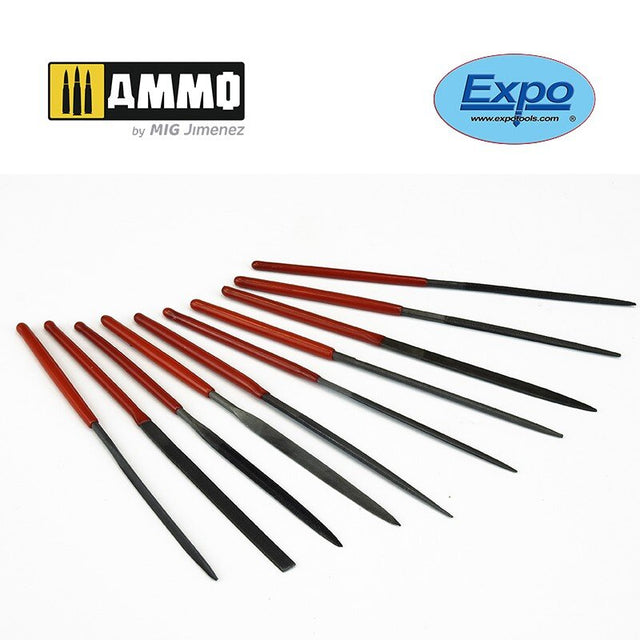 10 pcs Mini File Set 2 x 100mm in Wallet