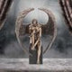 Bronzed Religious Contemplative Angel's Reflection Figurine26cm