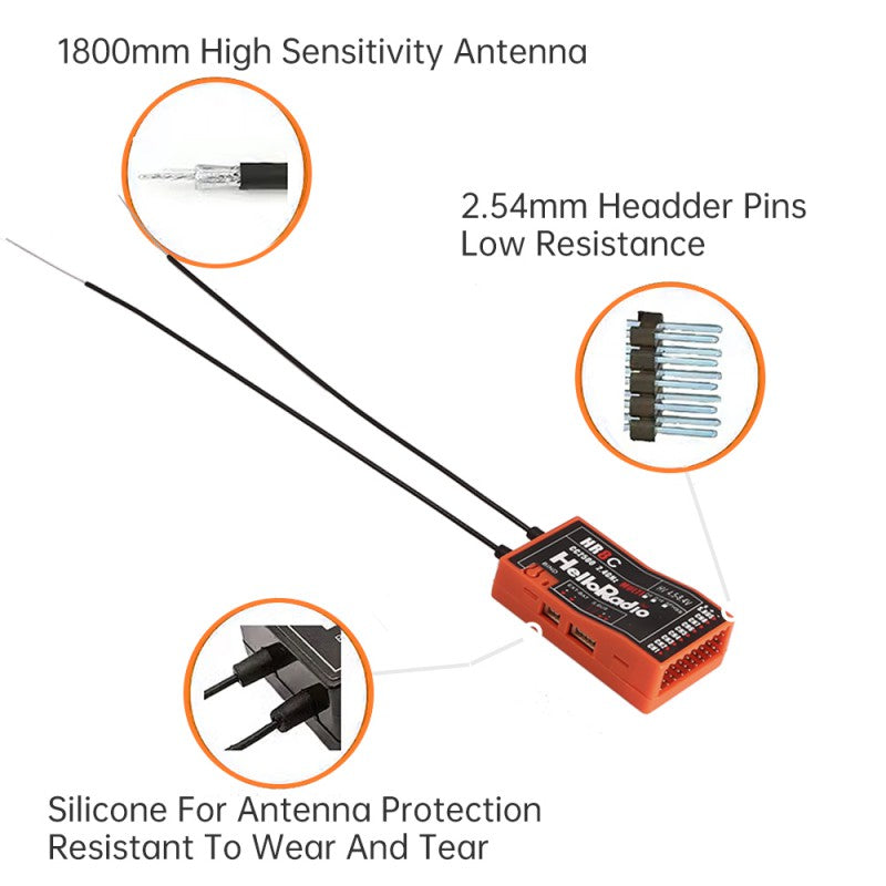 HR8C 4in1 2,4GHz 8Ch. Receiver - Black