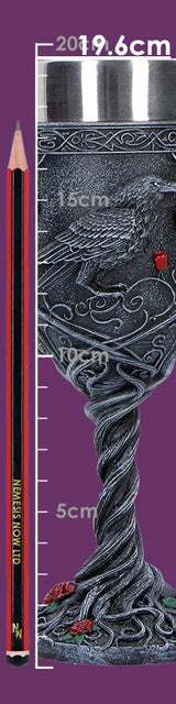 Twilight Bloom Gothic Raven Goblet 19.5cm