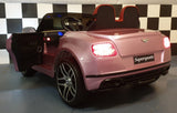 Children's battery toy car Bentley Continental metallic pink