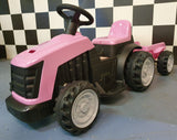 Electric children's tractor pink 6 volts
