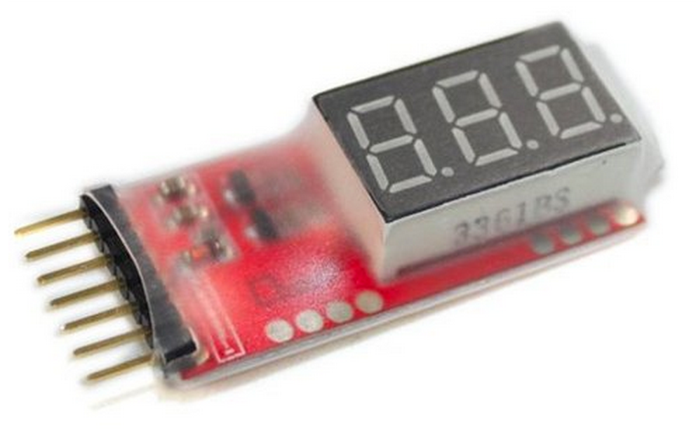 LiPo, LiFe og Li-Ion celletester med lav-spændings alarm 2-6S