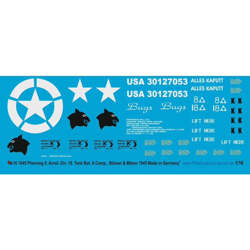 M26 Pershing Kampfpanzer 8. Armd 18 Tank Bat. Bömen & Mären 45