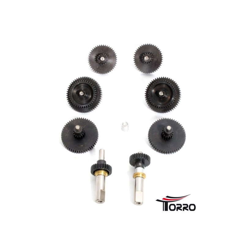 Metal Steel Gear Set left / right for 1:16 gears with short wave axle