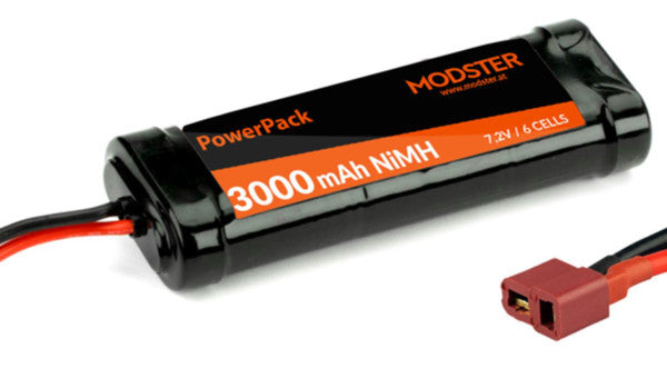 7,2V 3000mAh NiMh batteri med T-plug / Deans stik