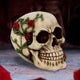 Rose From Beyond 15cm Gothic Rose Vine Covered Skull Figurine