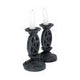 Pair of Aged Ivy Pentagram Candlesticks Gothic Candle Holders