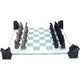 Raised Fantasy Vampire & Werewolf Chess Set With Corner Towers 43cm