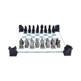 Raised Fantasy Vampire & Werewolf Chess Set With Corner Towers 43cm