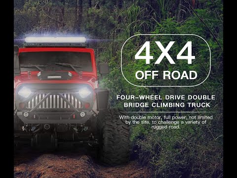 STOR fjernstyret 4-hjulstrukket JEEP med LED-lys