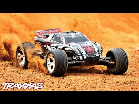 TILBUD - Traxxas Rustler Stadium Truck m. batteri og lader - 50 km/t!
