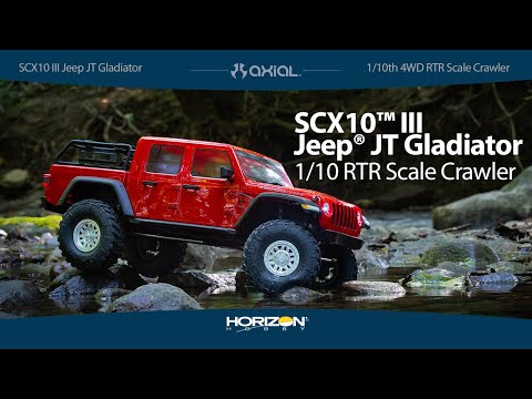 1/10 SCX10 III Jeep JT Gladiator 4X4 RTR Brushed Rock Crawler, Gray