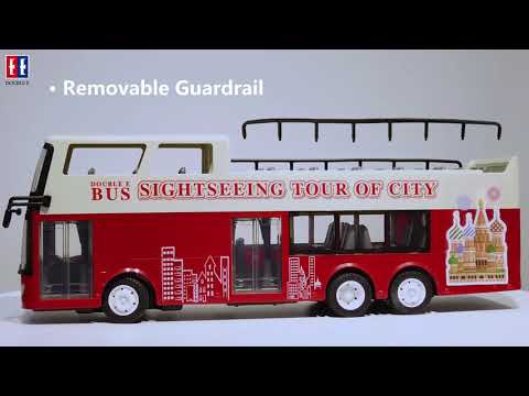 Fjernstyret ægte dobbeltdækkerbus m. batteri og lader