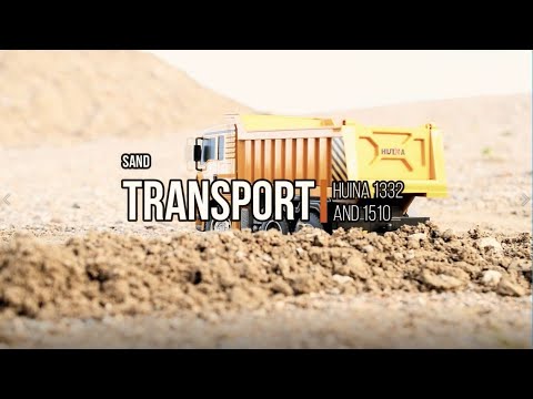 Fjernstyret lastbil med tiplad - fuld styrbar m. LED lys