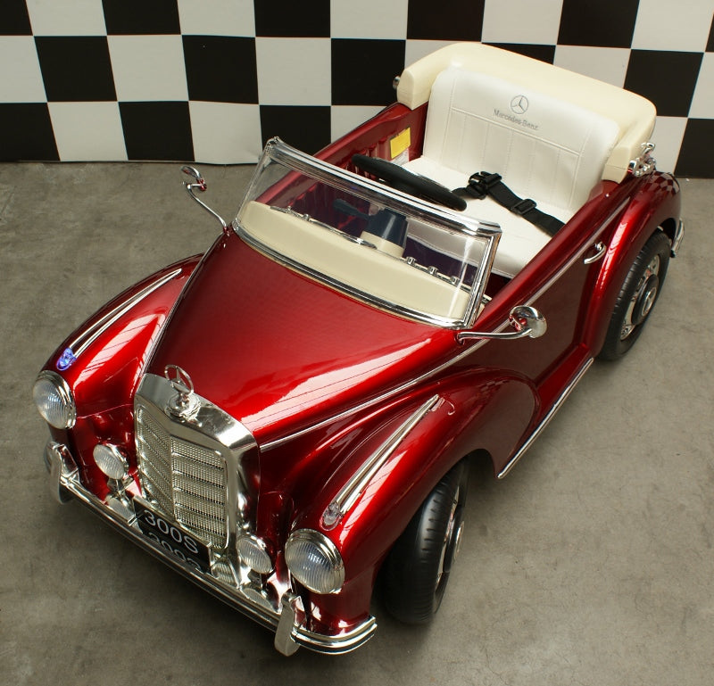Mercedes 300S battery children's car 12 volt metallic red