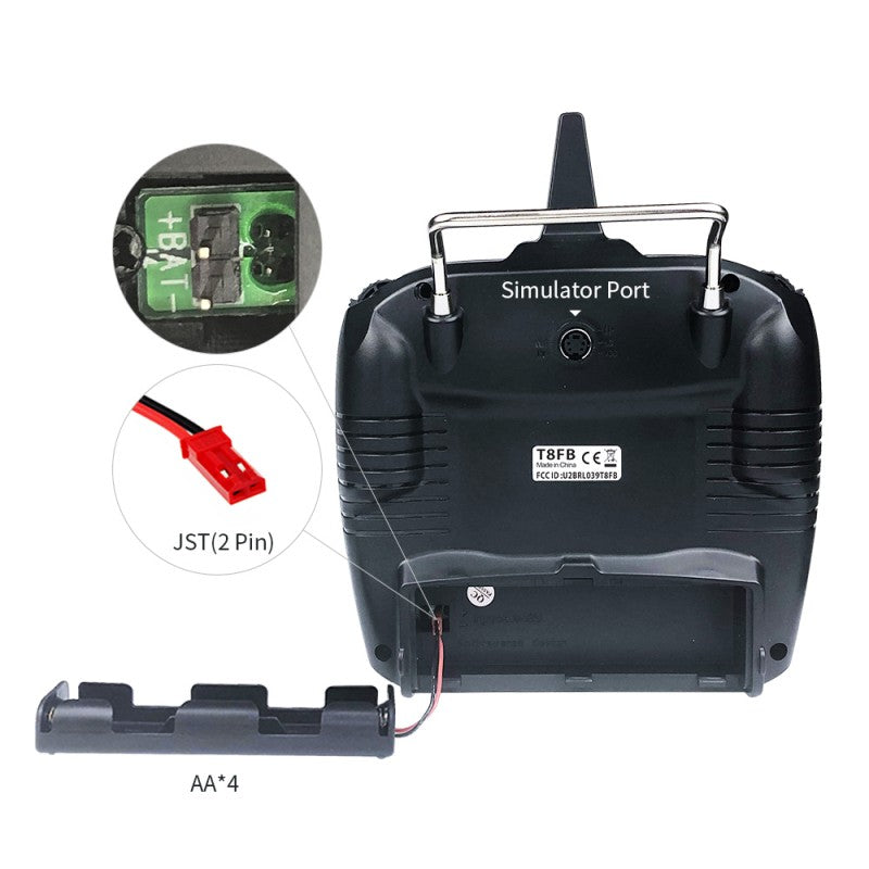 T8FB 8-Channels radio with Bluetooth  (Mode 1) with R8EF Receiver