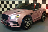 Children's battery toy car Bentley Continental metallic pink