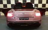Children's battery toy car Bentley Continental metallic pink