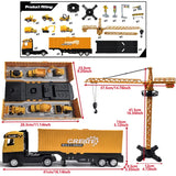 Bulldozer Tower Crane Truck Excavator Toys Set