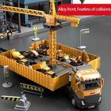 Bulldozer Tower Crane Truck Excavator Toys Set