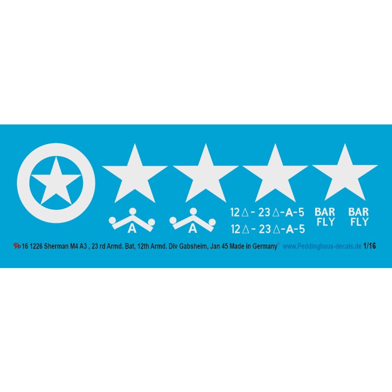 Sherman M4 A3 23 rd Armd. Bat. 12 th Armd Div Gabsheim Deutschland 45