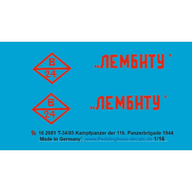 T34/85 Kampfpanzer der 116 Panzerbrigade 1944