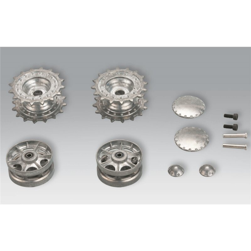 Driving and idler wheels for the Heng Long KV-1, KV-1 Torro metal chassis or the Torro KV-2