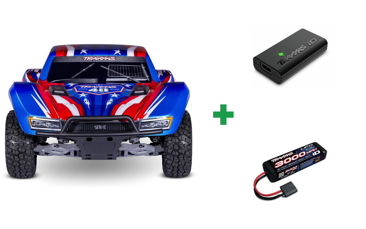 Kombopakke: Slash 2WD 1/10 HD VX3 BL 3S RTR 40th Edition + USB-C lader og 2S batteri