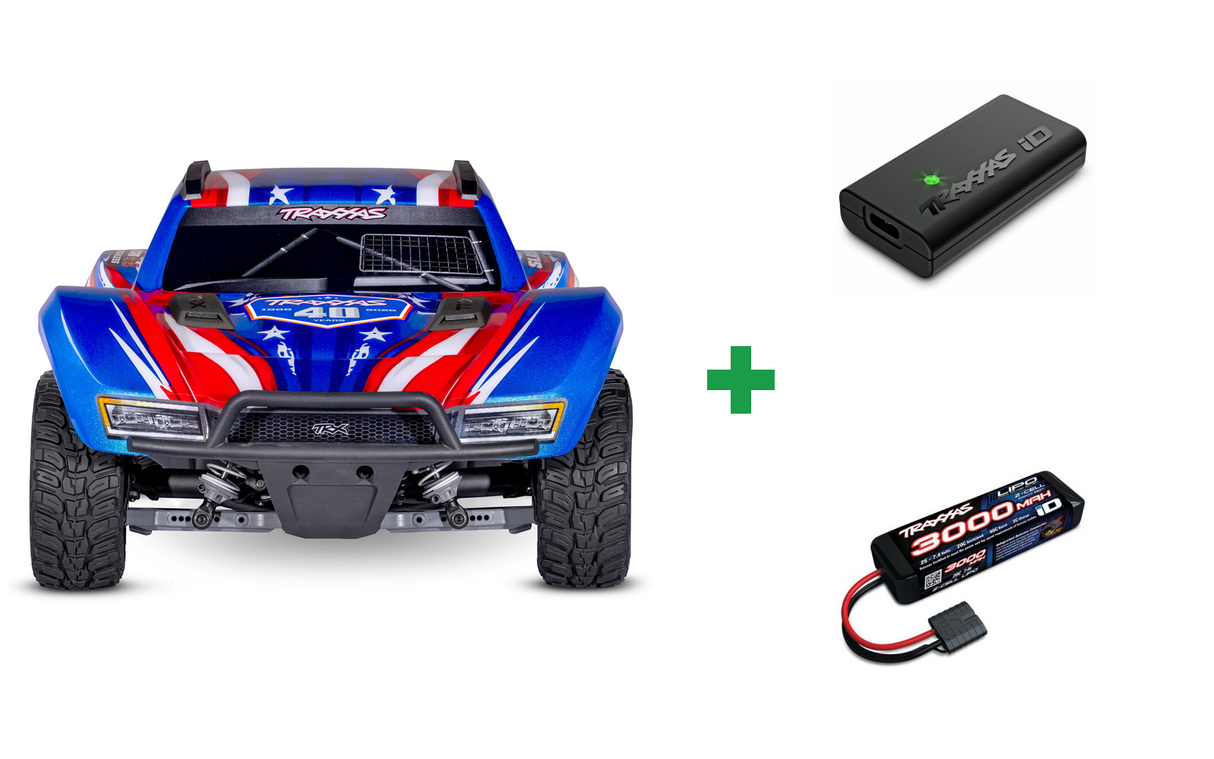 Kombopakke: Slash 4x4 1/10 HD VX3 BL 3S RTR 40th Edition + USB-C lader og 2S batteri