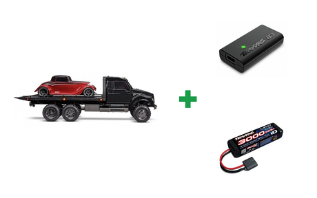 Kombopakke: TRX-6 Ultimate RC Hauler 6x6 TQi Black with winch + USB-C lader og 2S batteri