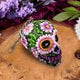 Pack of 6 Sugar Petal Day of the Dead Skull Keyrings 6cm