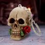 Pack of 6 Rose From The Dead Gothic Skull Keyrings 4.6cm