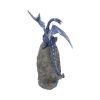 Cobalt Custodian Fantasy Blue Dragon Sitting On A Geode 23cm