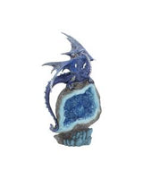 Amethyst Custodian Fantasy Purple Dragon Sitting On A Geode 22cm