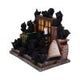 The Witches Litter Display of 36 Black Cat Familiars with a Decorated Stand