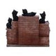 The Witches Litter Display of 36 Black Cat Familiars with a Decorated Stand