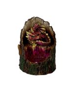 Arboreal Hatchling Green Dragon in Tree Trunk Light Up Figurine
