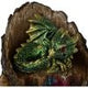 Arboreal Hatchling Green Dragon in Tree Trunk Light Up Figurine
